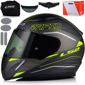 KASK MOTOCYKLOWY LS2 FF353 RAPID II ROKKU ECE 22.06 + PRZYCIEMNIANA SZYBA 3XL