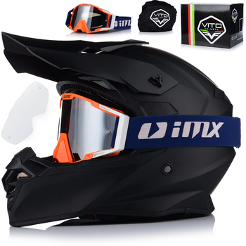 KASK MOTOCYKLOWY | VITO TIVOLI + GOGLE IMX | OFF-ROAD ENDURO CROSS QUAD