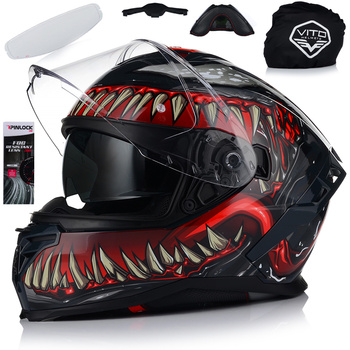 KASK MOTOCYKLOWY | VITO PRESTO MONSTER | INTEGRALNY + PINLOCK + BLENDA
