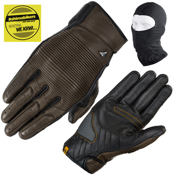 RĘKAWICE MOTOCYKLOWE | SHIMA BLAKE BROWN | MĘSKIE SKÓRZANE KRÓTKIE + GRATIS