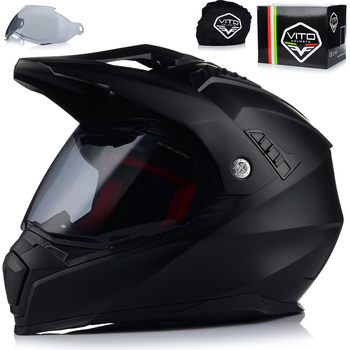 KASK MOTOCYKLOWY VITO MOLINO MAT ENDURO CROSS QUAD ATV + 2xSZYBA + BLENDA