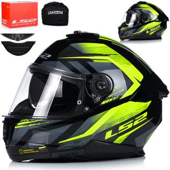 KASK MOTOCYKLOWY LS2 FF808 STREAM II FURY KEVLAR SYSTEM PINLOCK + BLENDA
