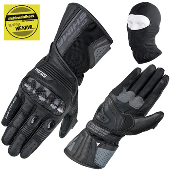 RĘKAWICE MOTOCYKLOWE | SHIMA STR-2 VENTED BLACK | SKÓRZANE SPORTOWO-MIEJSKIE