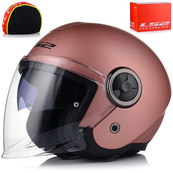 OTWARTY KASK MOTOCYKLOWY LS2 OF620 DAMSKI RÓŻOWY ŚLICZNY 22.06 + BLENDA
