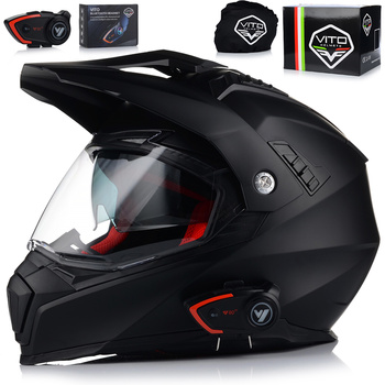 KASK MOTOCYKLOWY VITO MOLINO MAT ENDURO CROSS QUAD ATV + INTERKOM + BLENDA