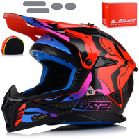 KASK MOTOCYKLOWY LS2 MX708 FAST II WASH RED LEKKI ENDURO CROSS QUAD ATV