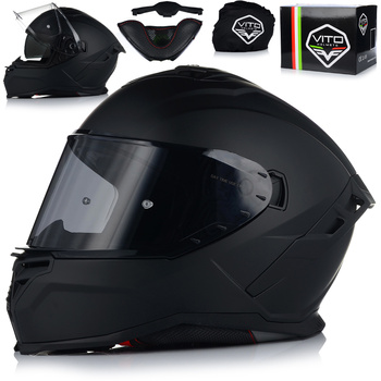 KASK MOTOCYKLOWY | VITO PRESTO MATT | INTEGRALNY + CIEMNA SZYBA + BLENDA 2XL