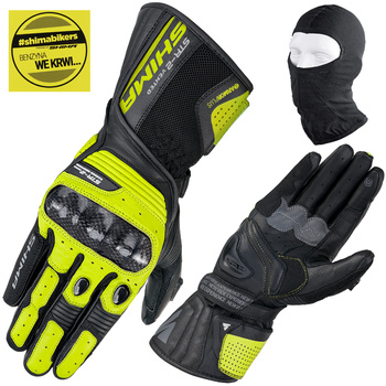RĘKAWICE MOTOCYKLOWE | SHIMA STR-2 VENTED BLACK | SKÓRZANE SPORTOWO-MIEJSKIE