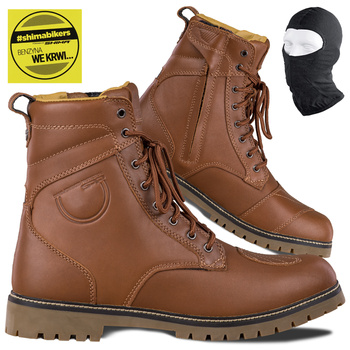 BUTY MOTOCYKLOWE | SHIMA THOMSON BROWN | MĘSKIE SKÓRZANE STYLOWE+ GRATISY