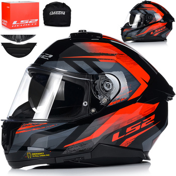 KASK MOTOCYKLOWY LS2 FF808 STREAM II FURY KEVLAR SYSTEM PINLOCK + BLENDA