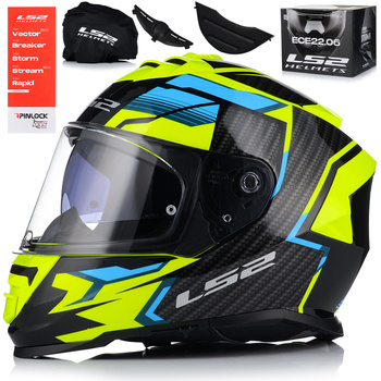 KASK MOTOCYKLOWY LS2 FF800 STORM II TRACKER + PINLOCK + BLENDA ECER 22.06