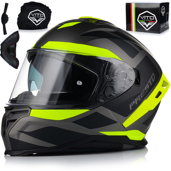 KASK MOTOCYKLOWY | VITO PRESTO | MĘSKI MATT SYSTEM PINLOCK + BLENDA ECE 06