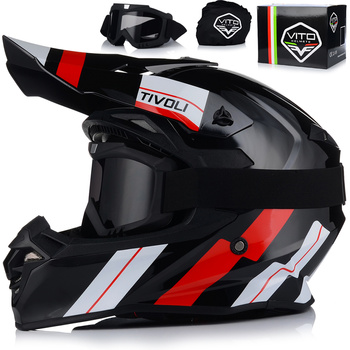 KASK MOTOCYKLOWY | VITO TIVOLI | OFF-ROAD ENDURO CROSS QUAD ATV + GOGLE 2XL
